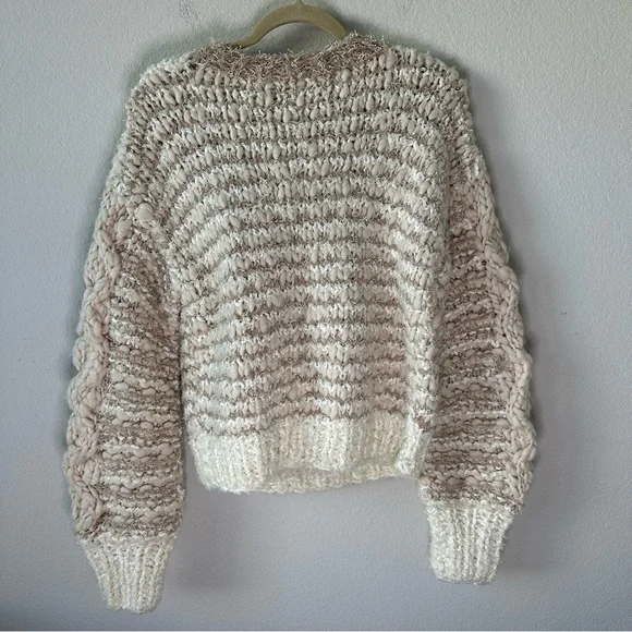 Free People Dream Of Sheep Textured Pullover Sweater SZ S - Picture 8 of 9